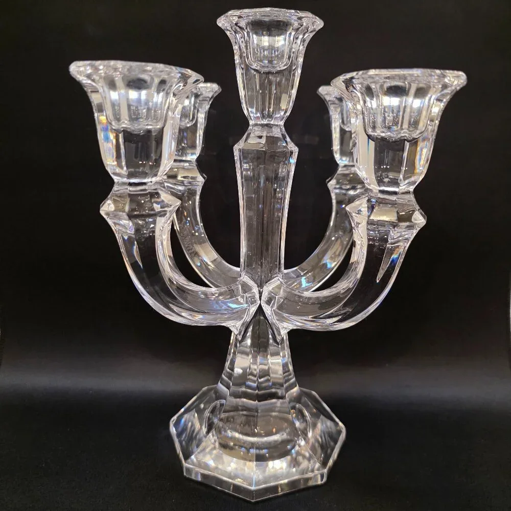 Vtg TOWLE Lead Crystal Austria 5 Arm Candelabra Candle Holder 9.75” Tall